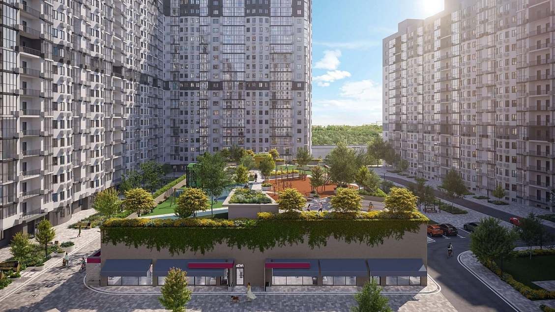 Удобная система безопасного двора на стилобате